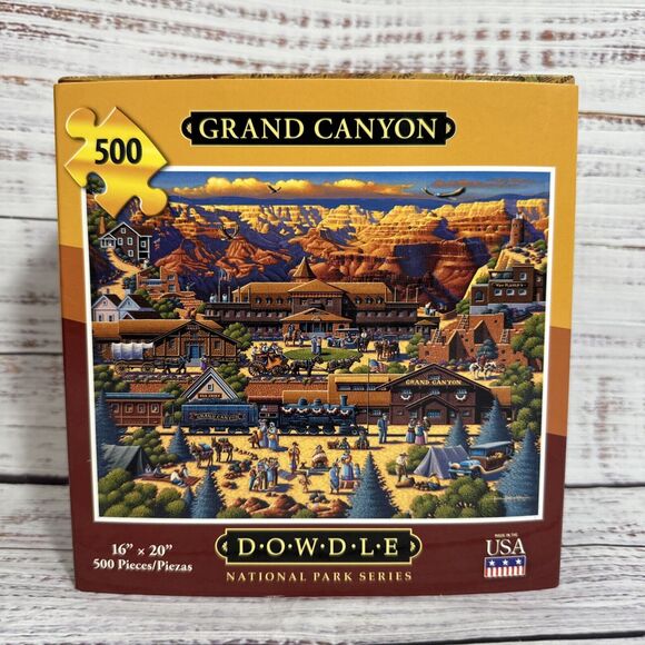 Grand Canyon Jigsaw Puzzle New 500 Piece Dowdle Folk Art 16 x 20 New In Box - Picture 1 of 5